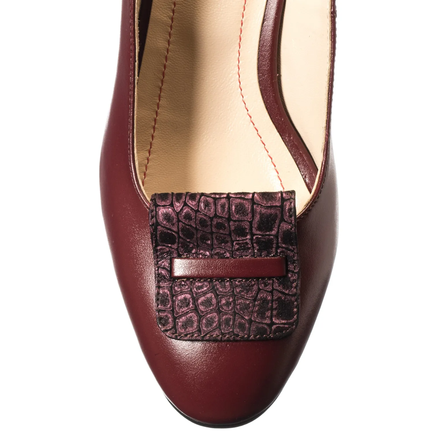 Catinca Shoes A85 BOP sandale piele naturala bordo pietricele