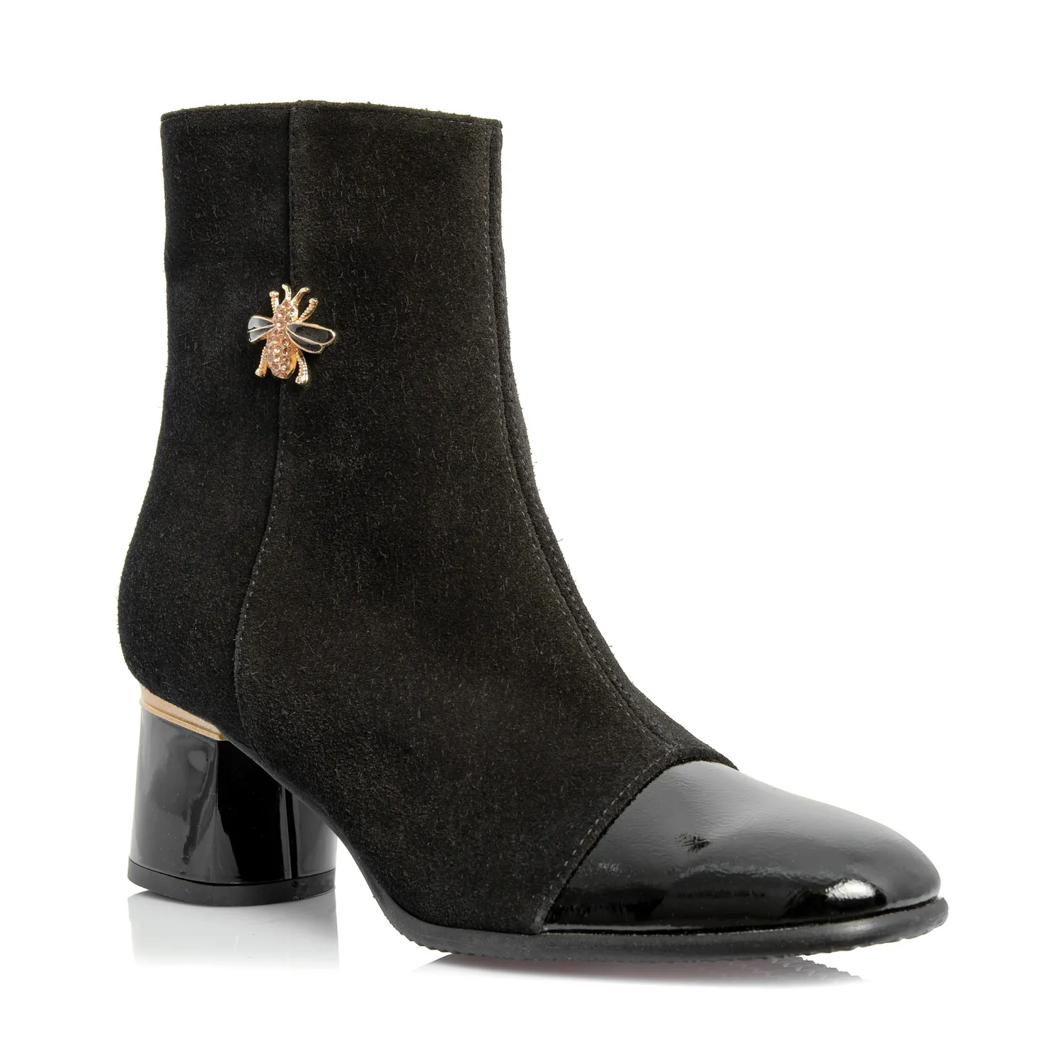 Catinca Shoes GX75A NA ghete dama piele negru lac