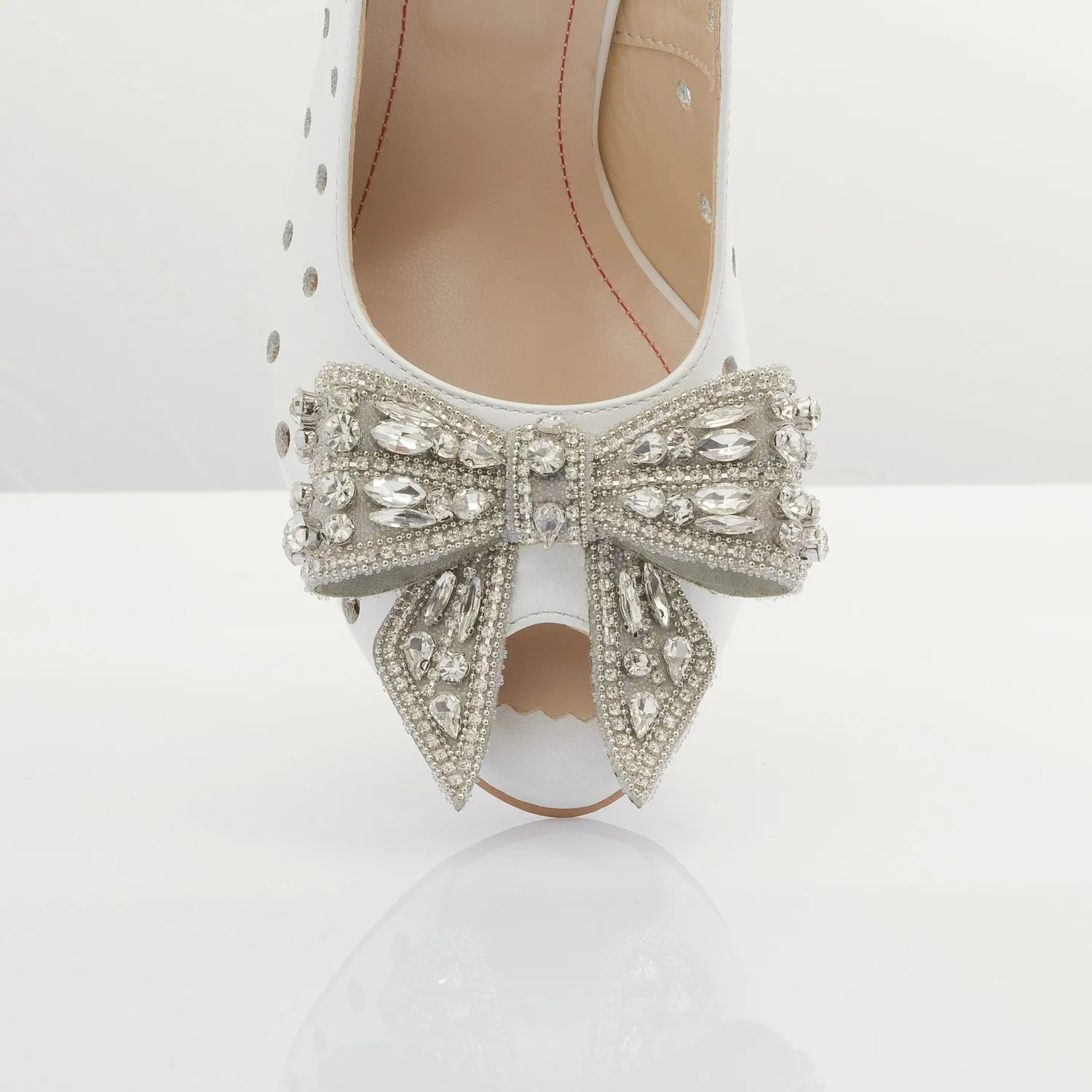 Catinca Shoes F24P sandale dama piele alb sidef