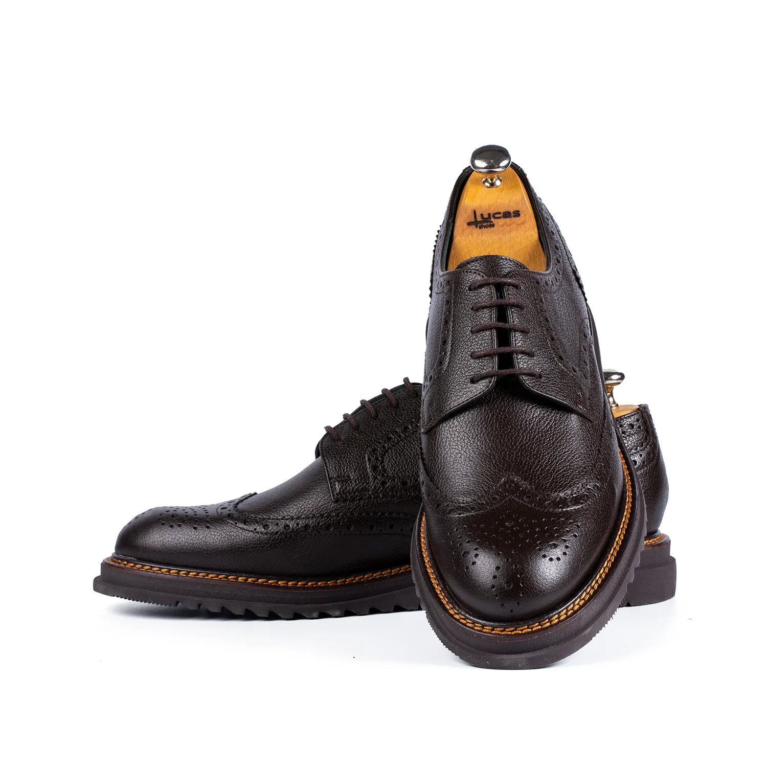 Lucas Shoes Casual 555 pantofi maro bizon piele pictata