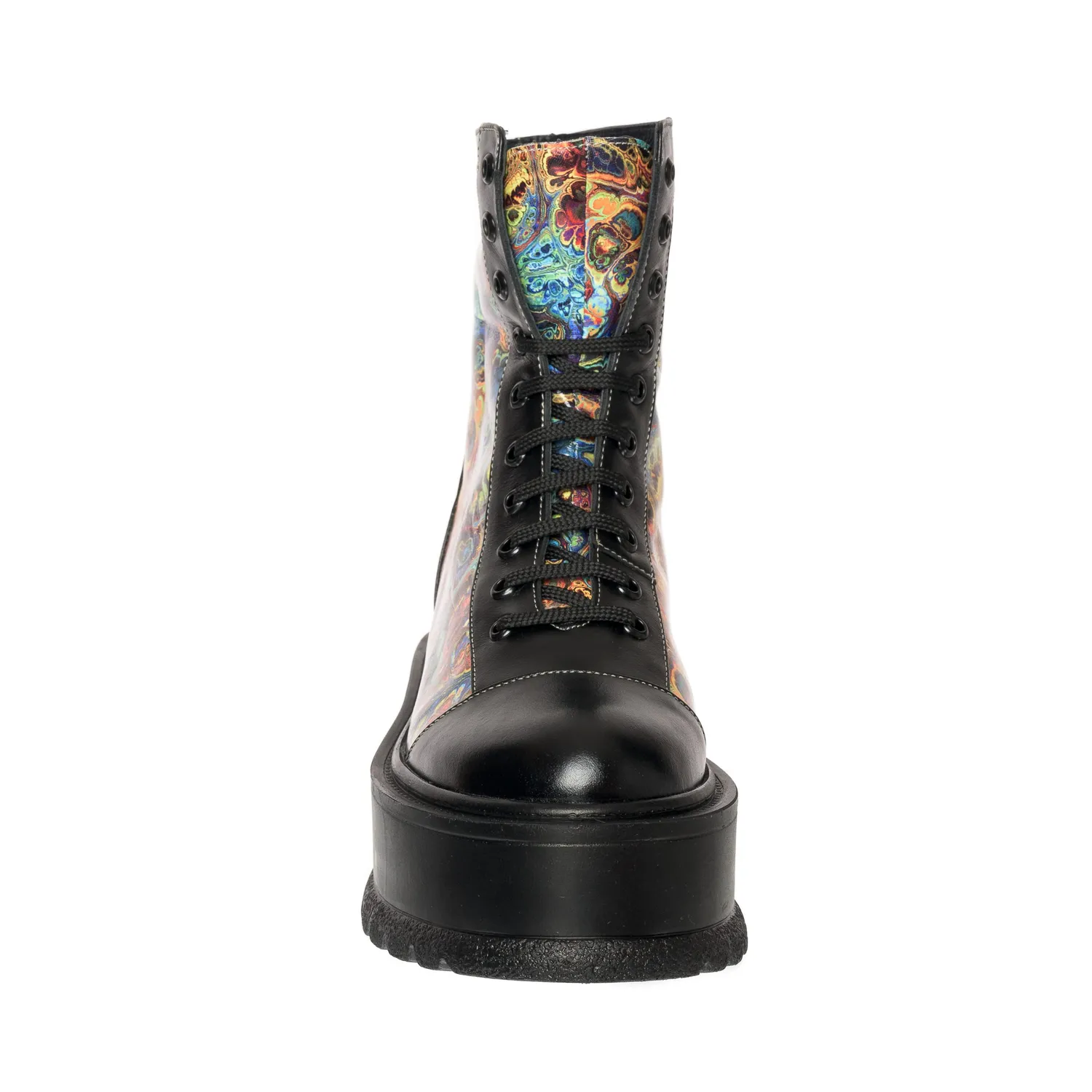 Catinca Shoes BC24 NBP bocanci dama piele naturala negru pictura