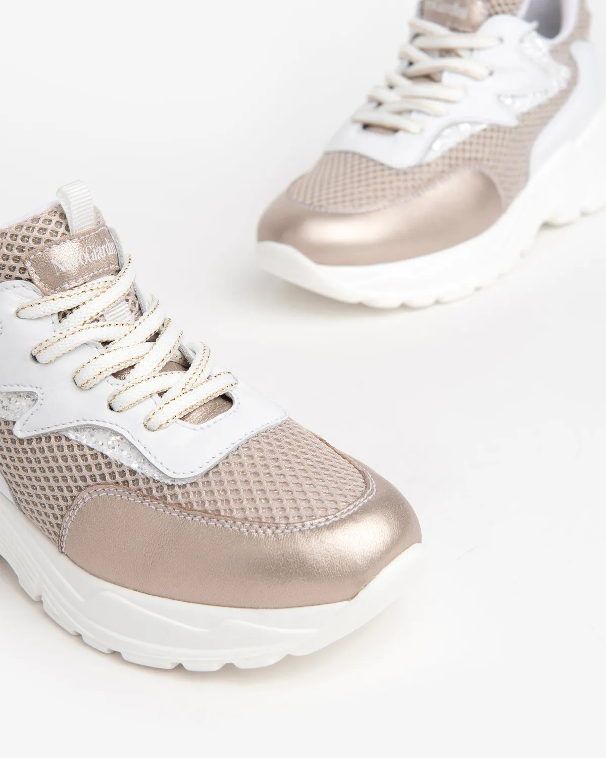 NeroGiardini sneakers fete piele cu sclipici