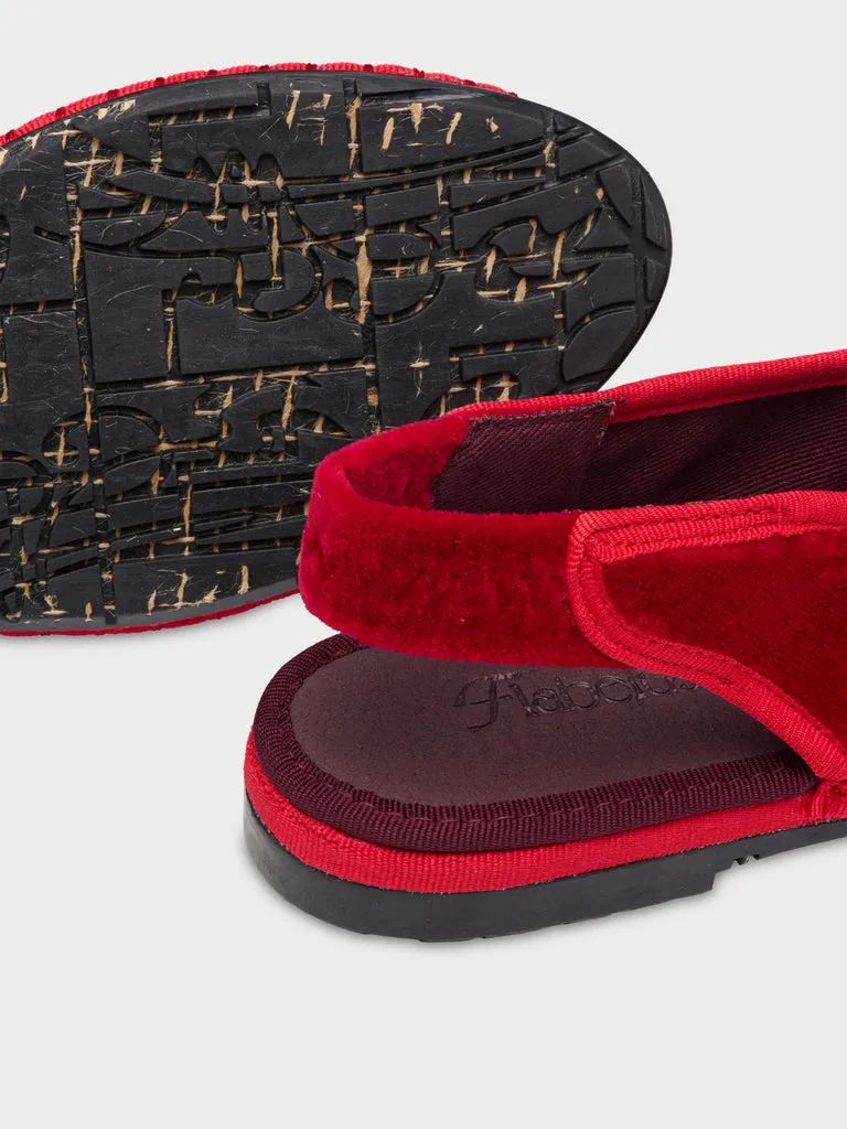 Flagelus Narnia Red pantofi slip-on rosu catifea