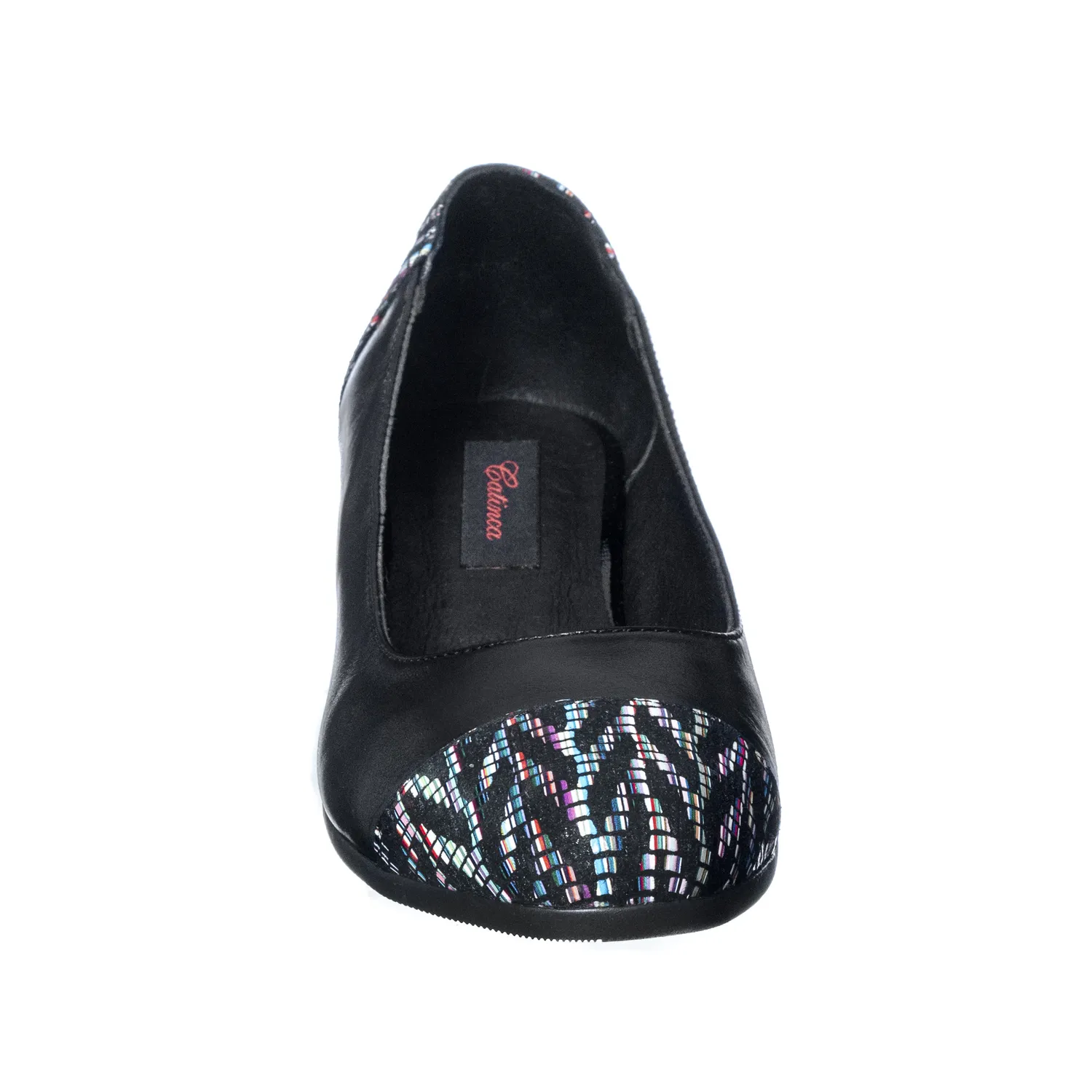 Catinca Shoes T6 NBZ pantofi dama piele naturala negru zigzag