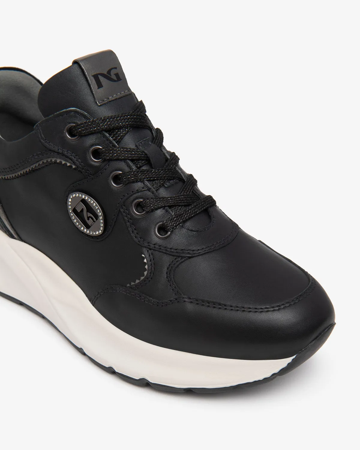 NeroGiardini sneakers damă piele cu strasuri