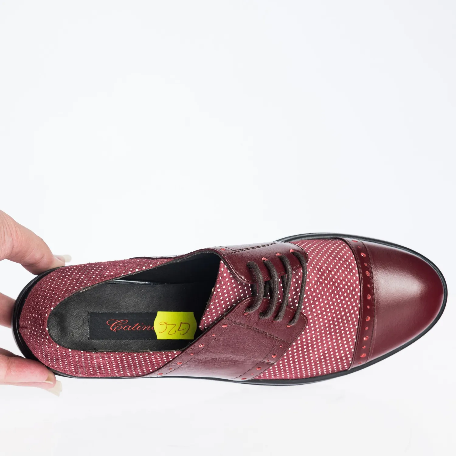 Catinca Shoes G26 RP pantofi piele rosu