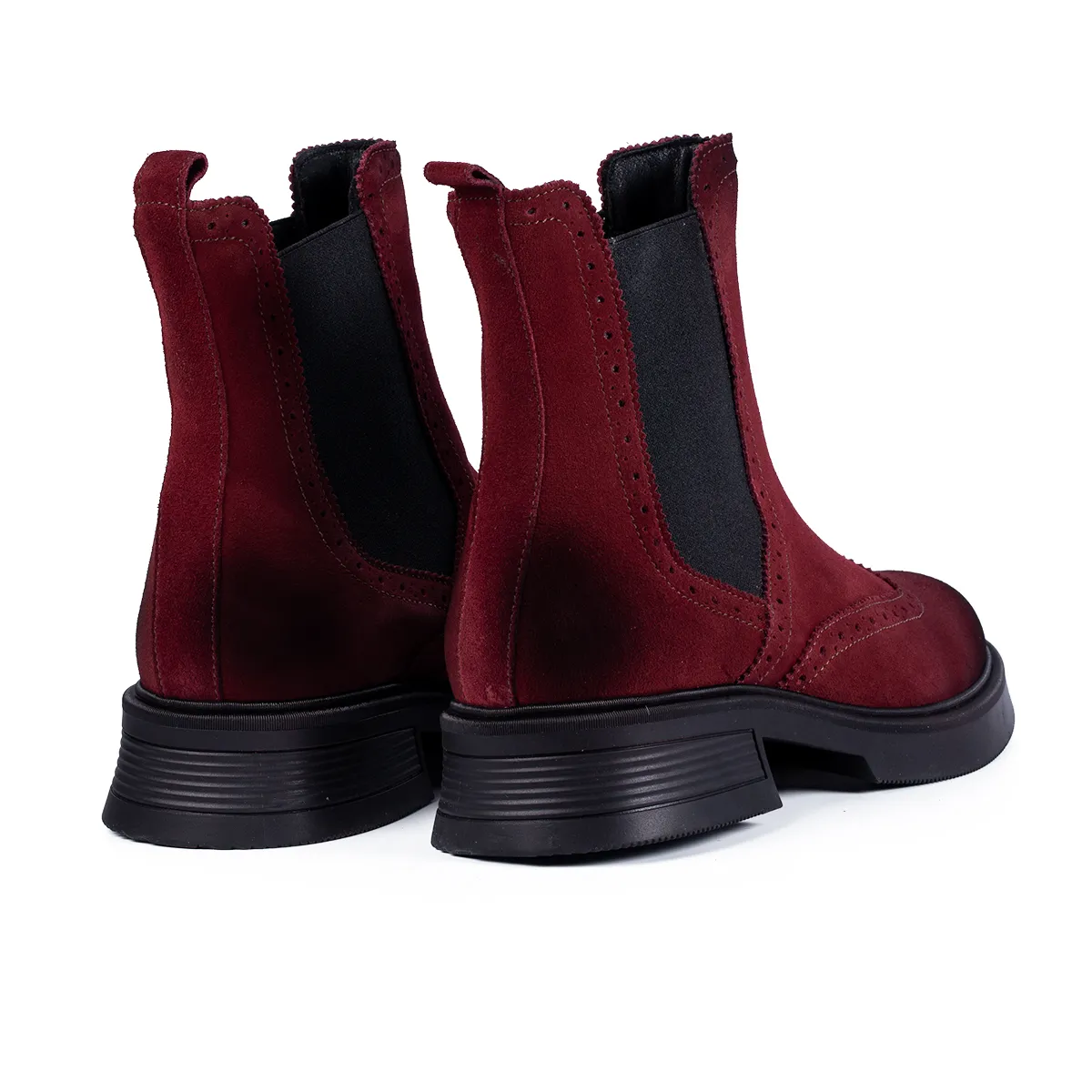 Lucas Shoes 400 ghete damă roșii piele naturală
