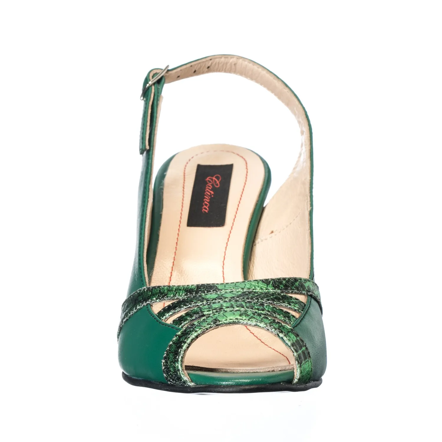 Catinca Shoes 024 VSV sandale dama piele verde sarpe