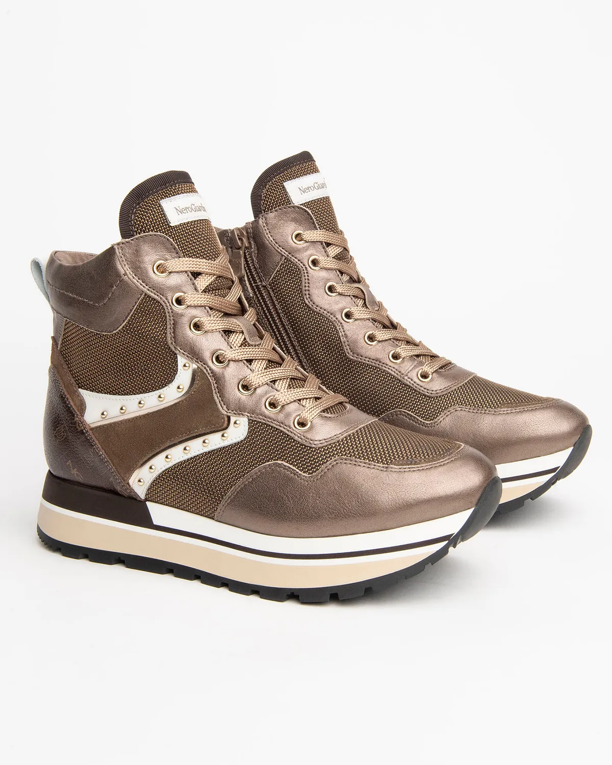 NeroGiardini sneakers dama inalti piele fermoar