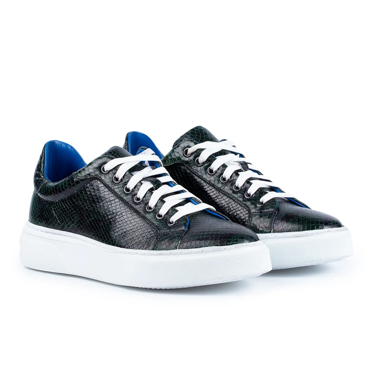 Lucas Shoes 510 Snake Verde sneakers barbati piele naturala
