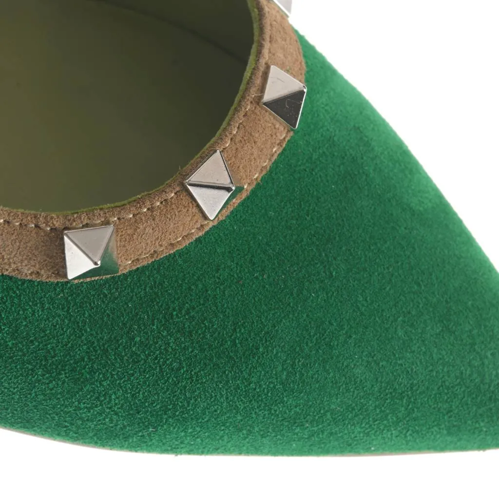 Ana Urbana Shoes Tampa pantofi piele verde-maro