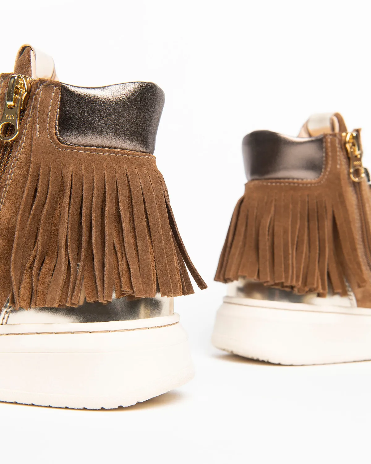 NeroGiardini sneakers fete piele cu sclipici și fermoar