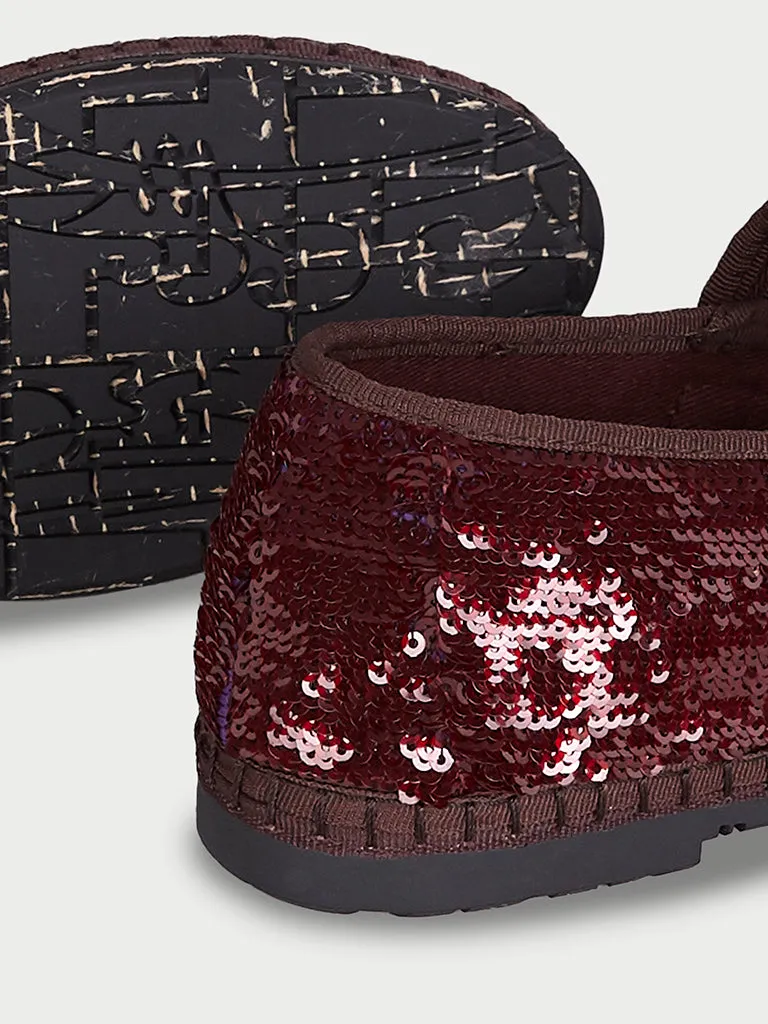 Flagelus Pierre Sequins Brown pantofi paiete maro