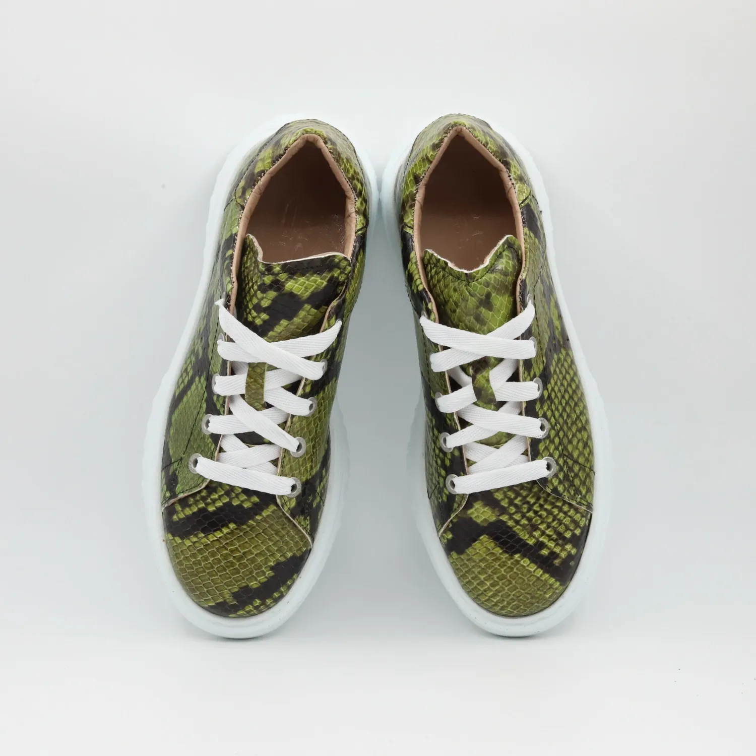 Lucas Shoes Sneaker 5101 RV Green Snake piele naturala