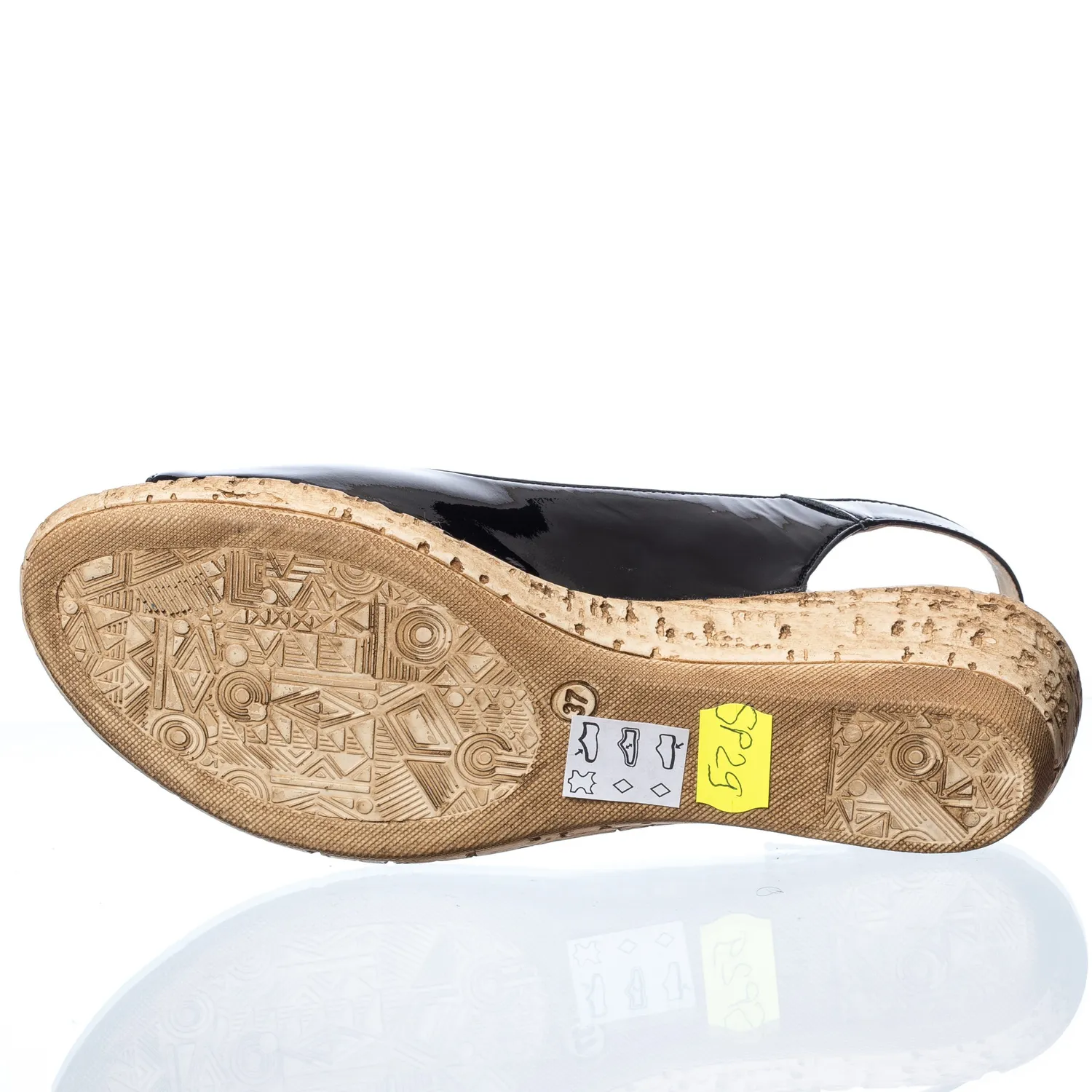 Catinca Shoes SP 29 NL sandale dama negru lac piele naturala