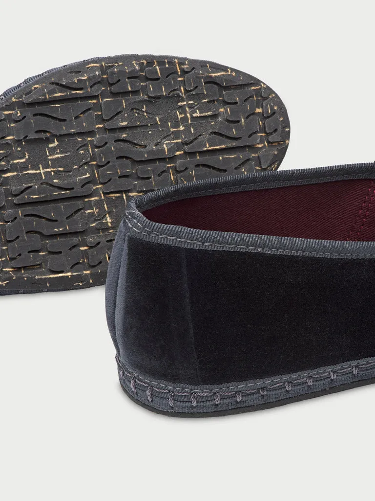 Flagelus Laurance Black papuci catifea neagra
