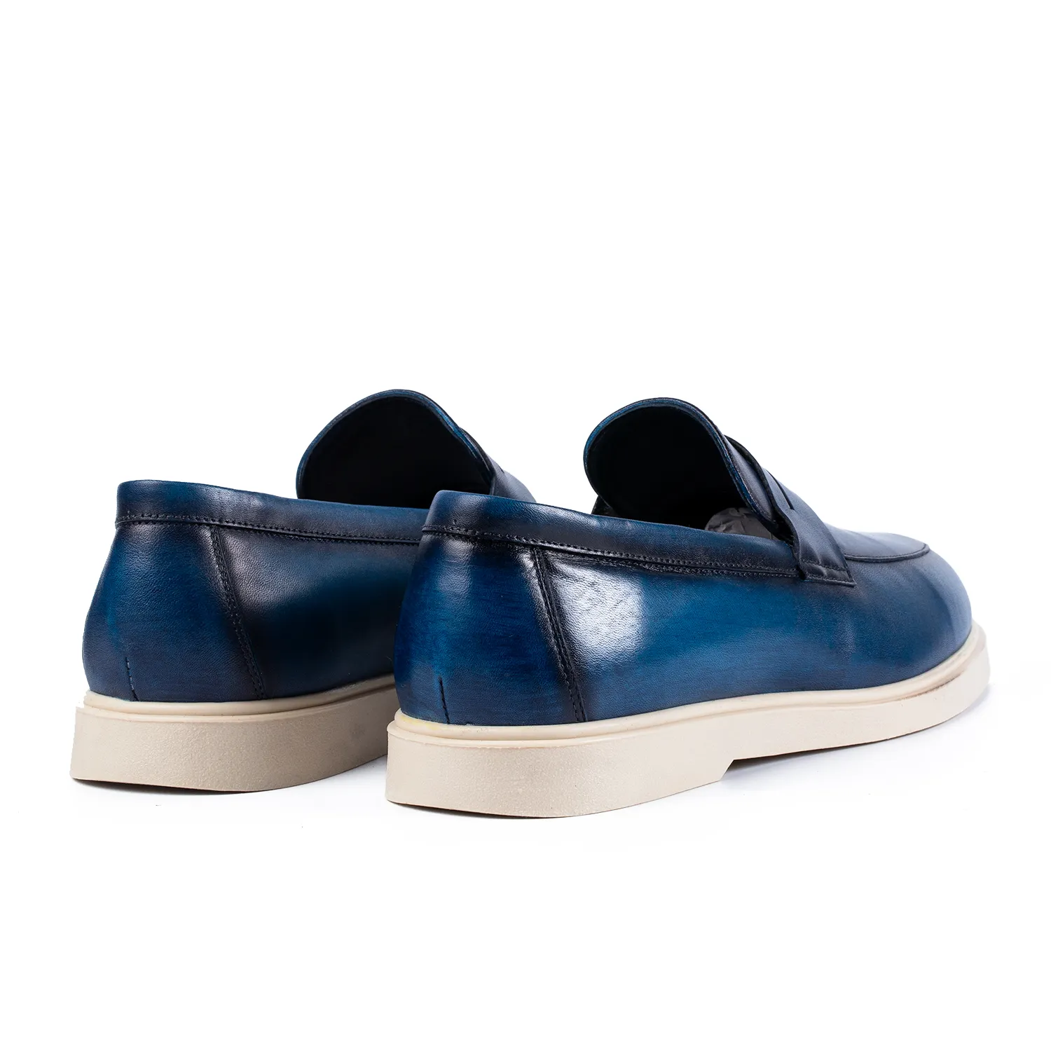 Lucas Shoes Ezra mocasini bărbați azzuro piele