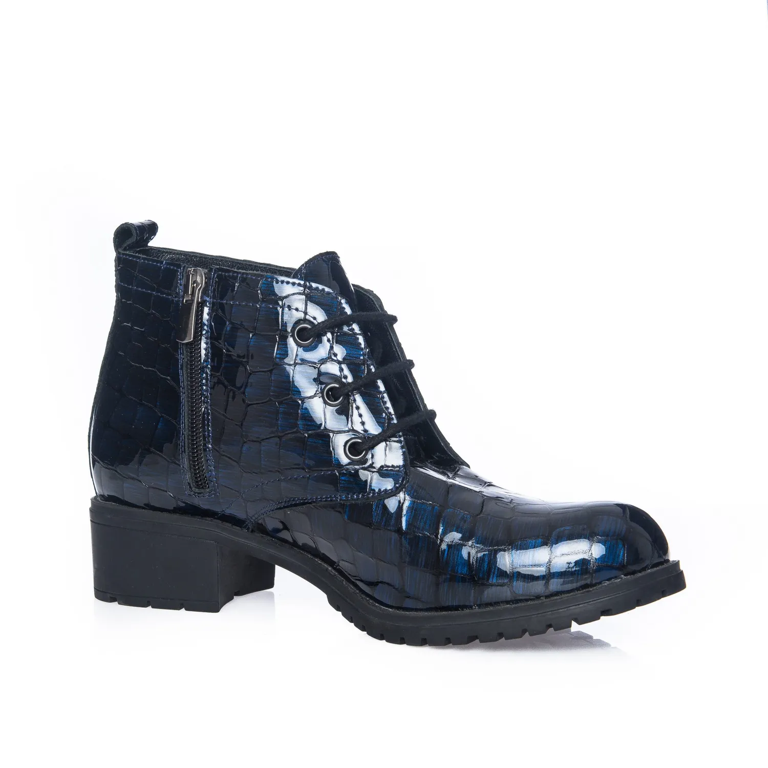 Catinca Shoes Blu Croco BC16 BC ghete dama piele albastre