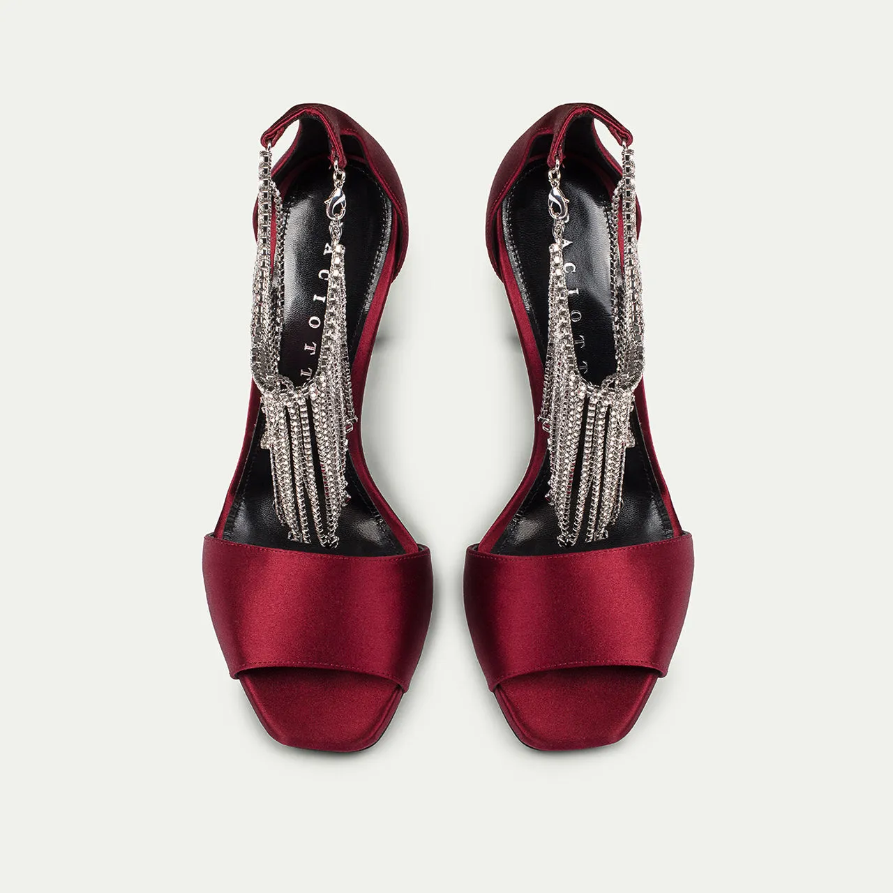 Cesare Paciotti Medea sandale satin bordo toc 10 cm