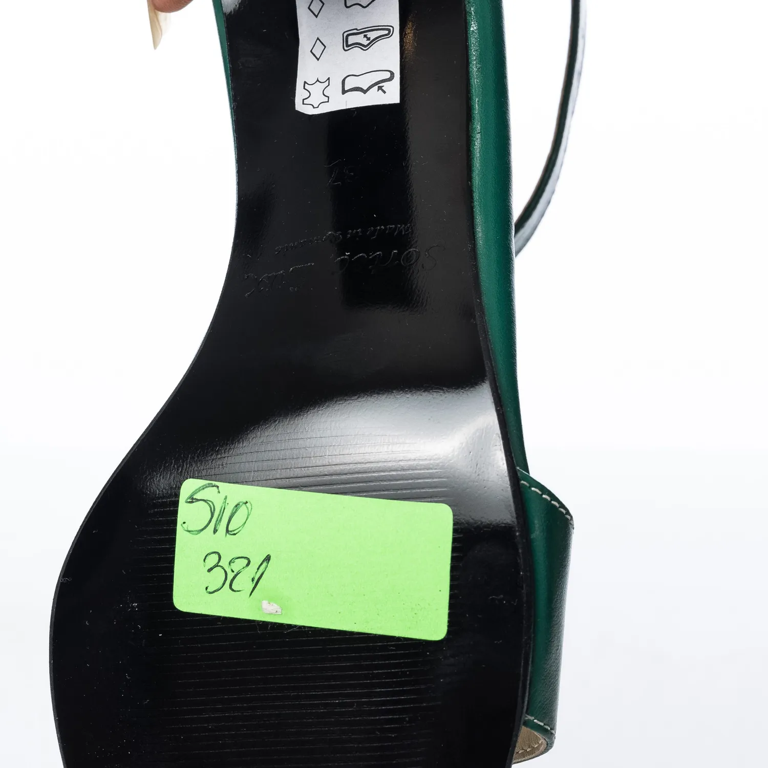 Catinca Shoes S10 VN sandale dama verde negru piele