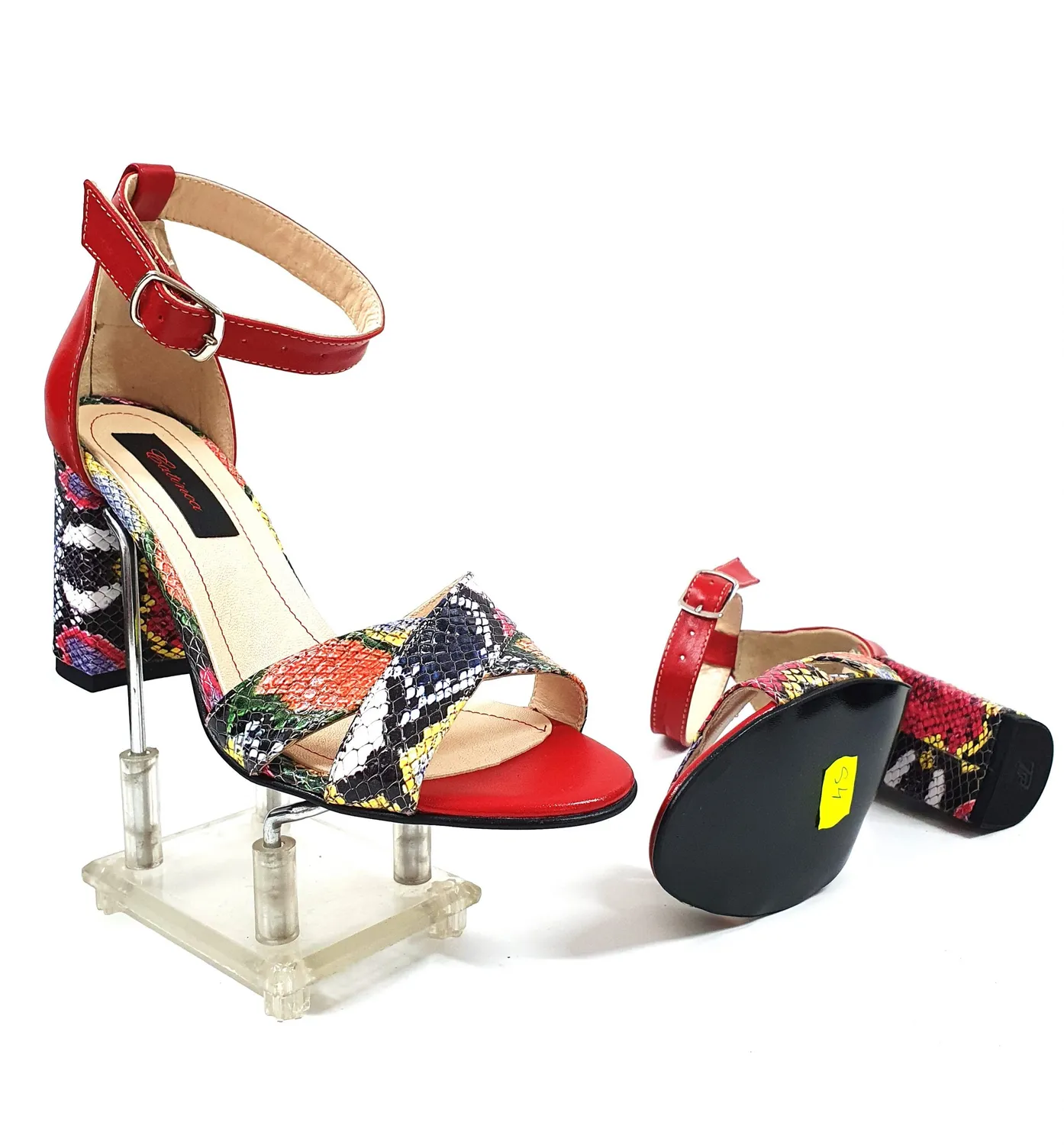 Catinca Shoes S4 RSR sandale damă piele roșu șarpe