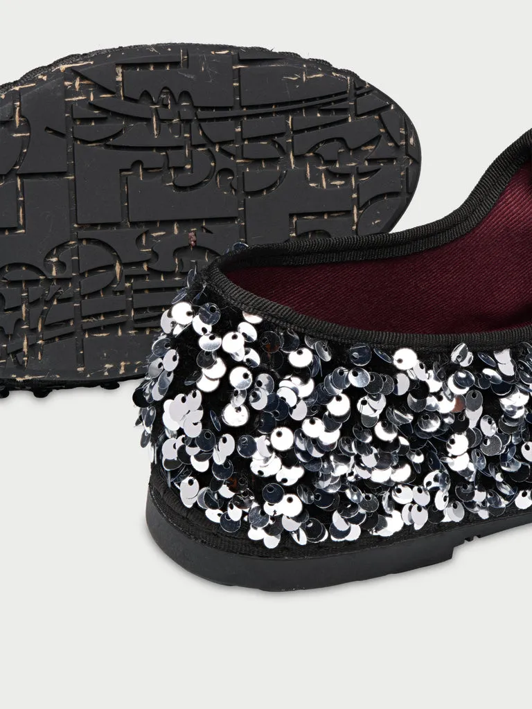 Flagelus Little Prince Gray pantofi mary jane gri paiete
