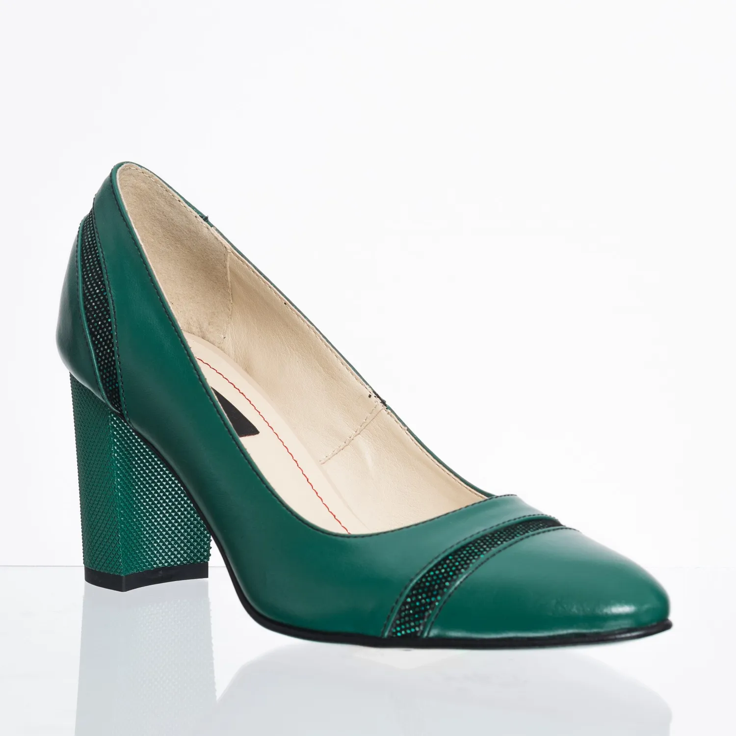 Catinca Shoes 2693 VSC pantofi dama piele verde sclipici