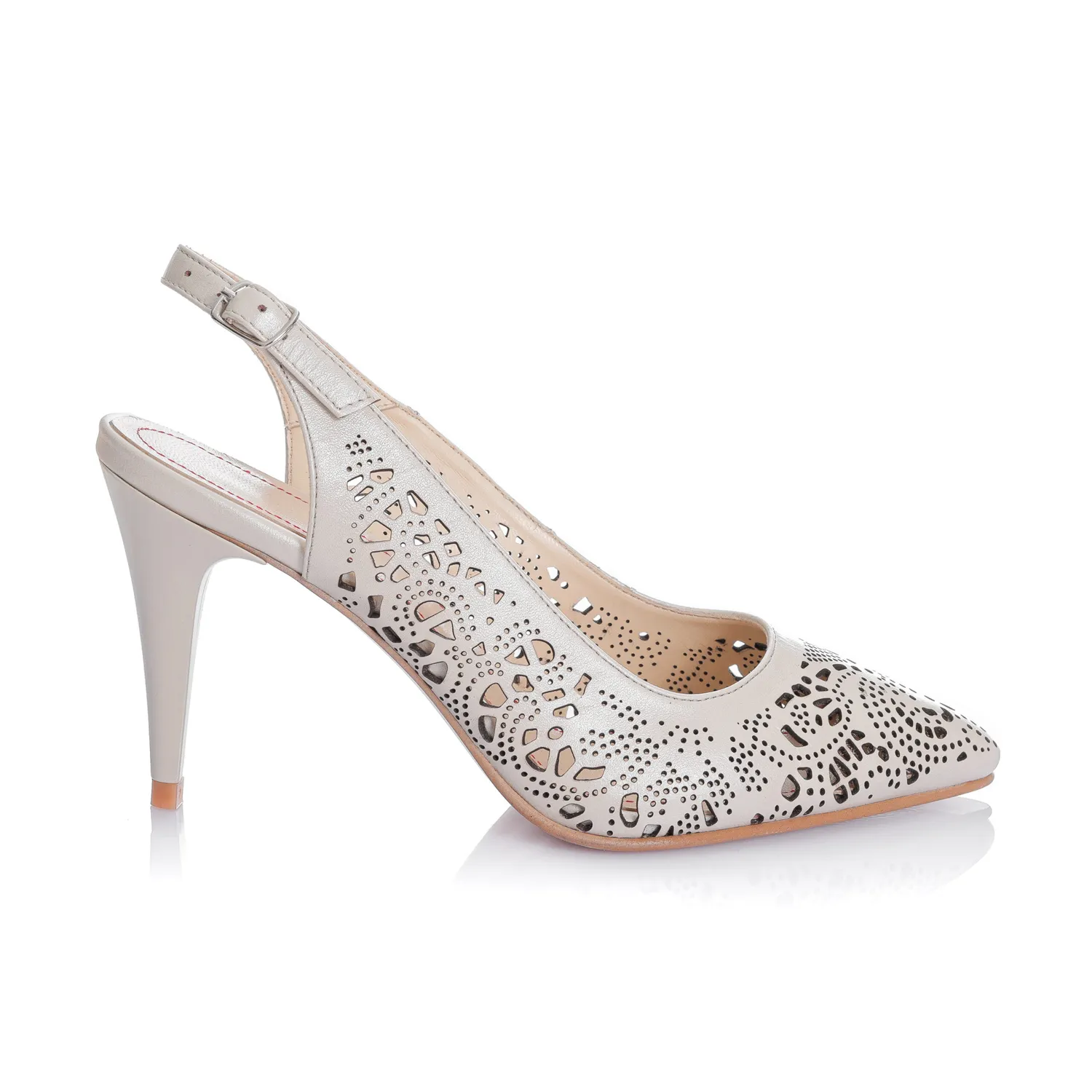 Catinca Shoes L396 BS sandale damă bej sidef piele naturală