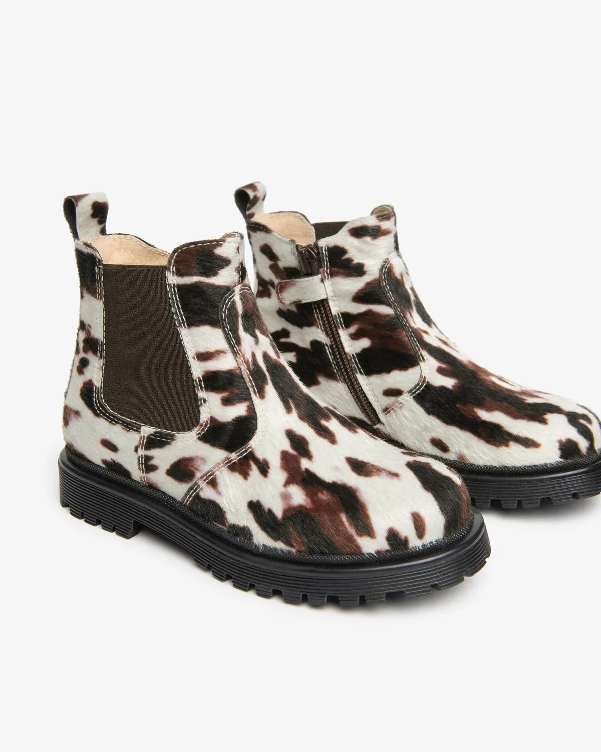 NeroGiardini ghete fete animal print cu fermoar