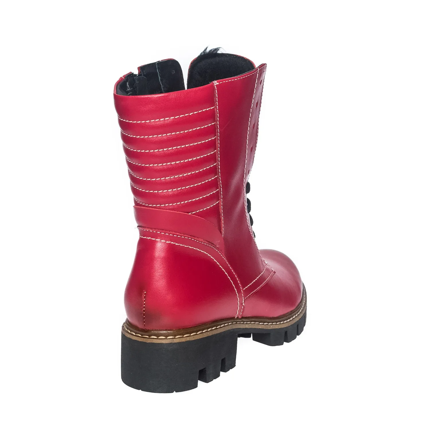 Catinca Shoes BC15 RVN bocanci piele roșu negru