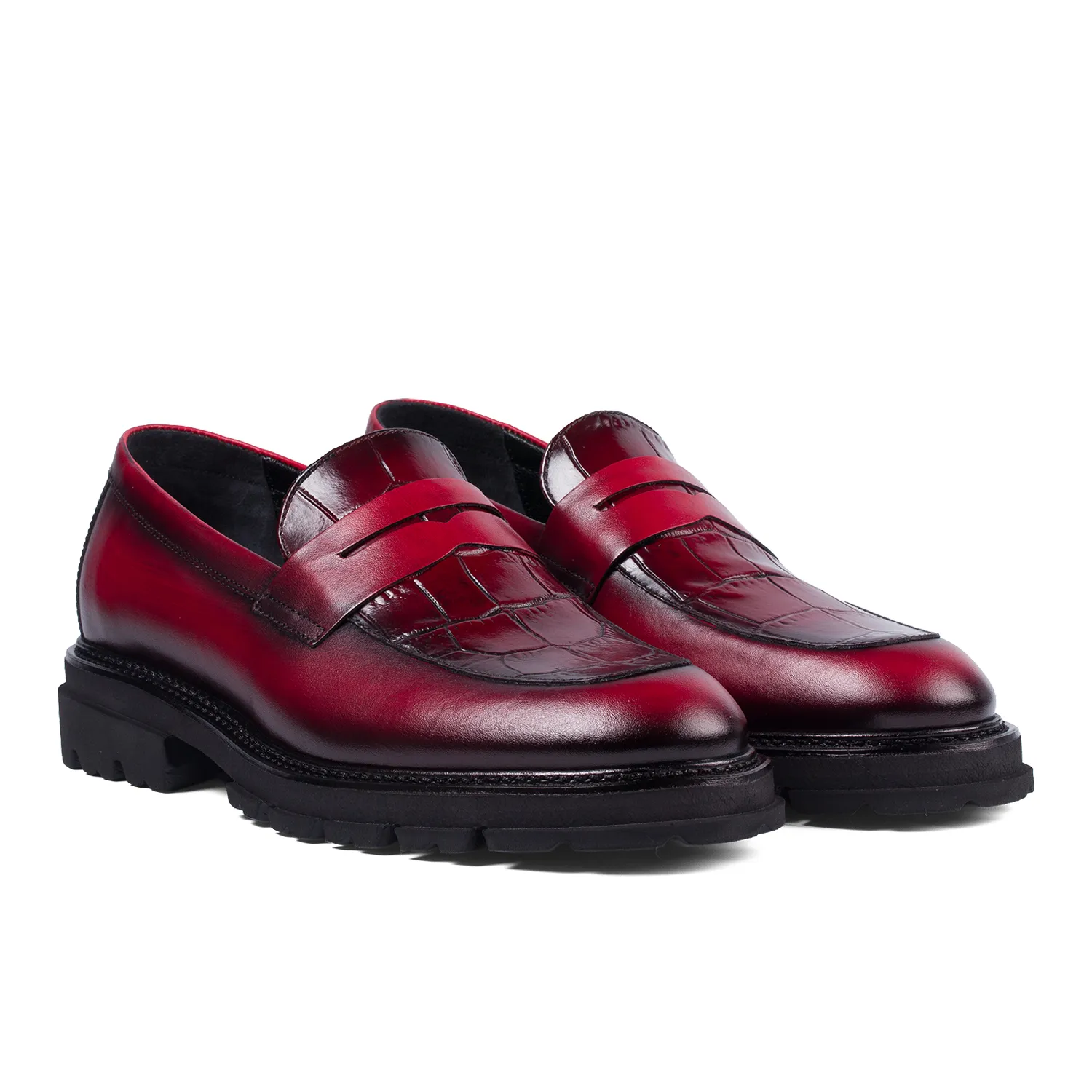 Lucas Shoes Ezra Ukr Rosso mocasini roșii piele