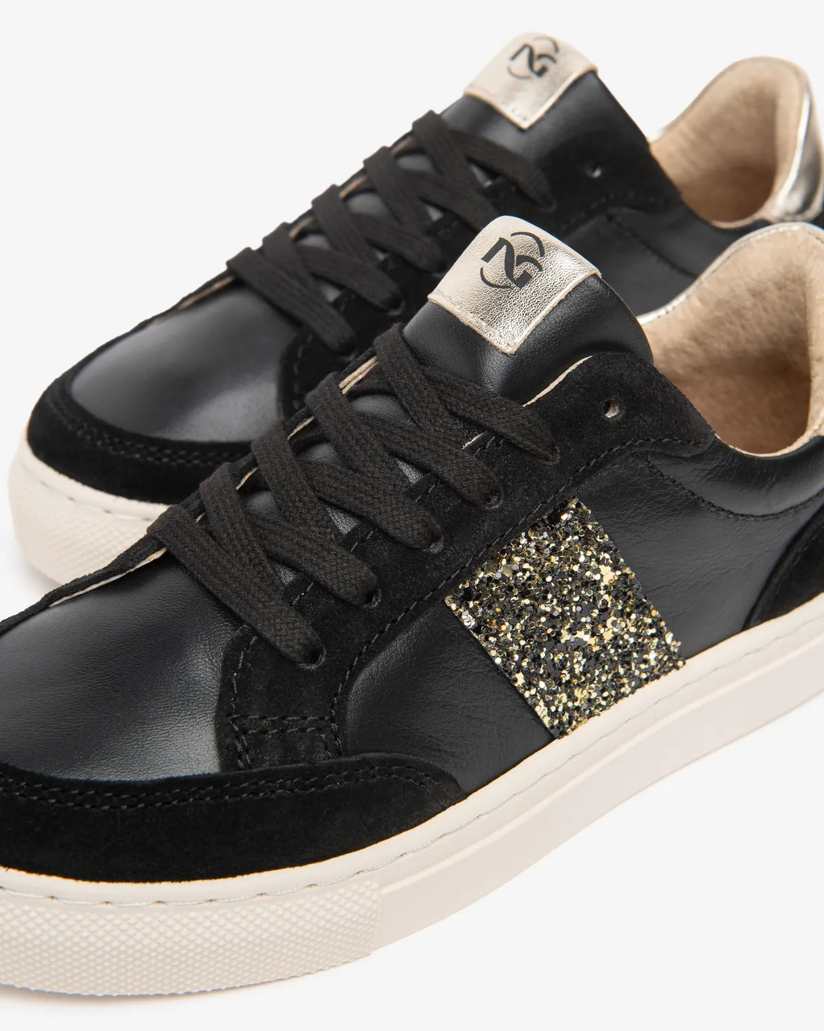 Sneakers fete NeroGiardini piele cu glitter toamna