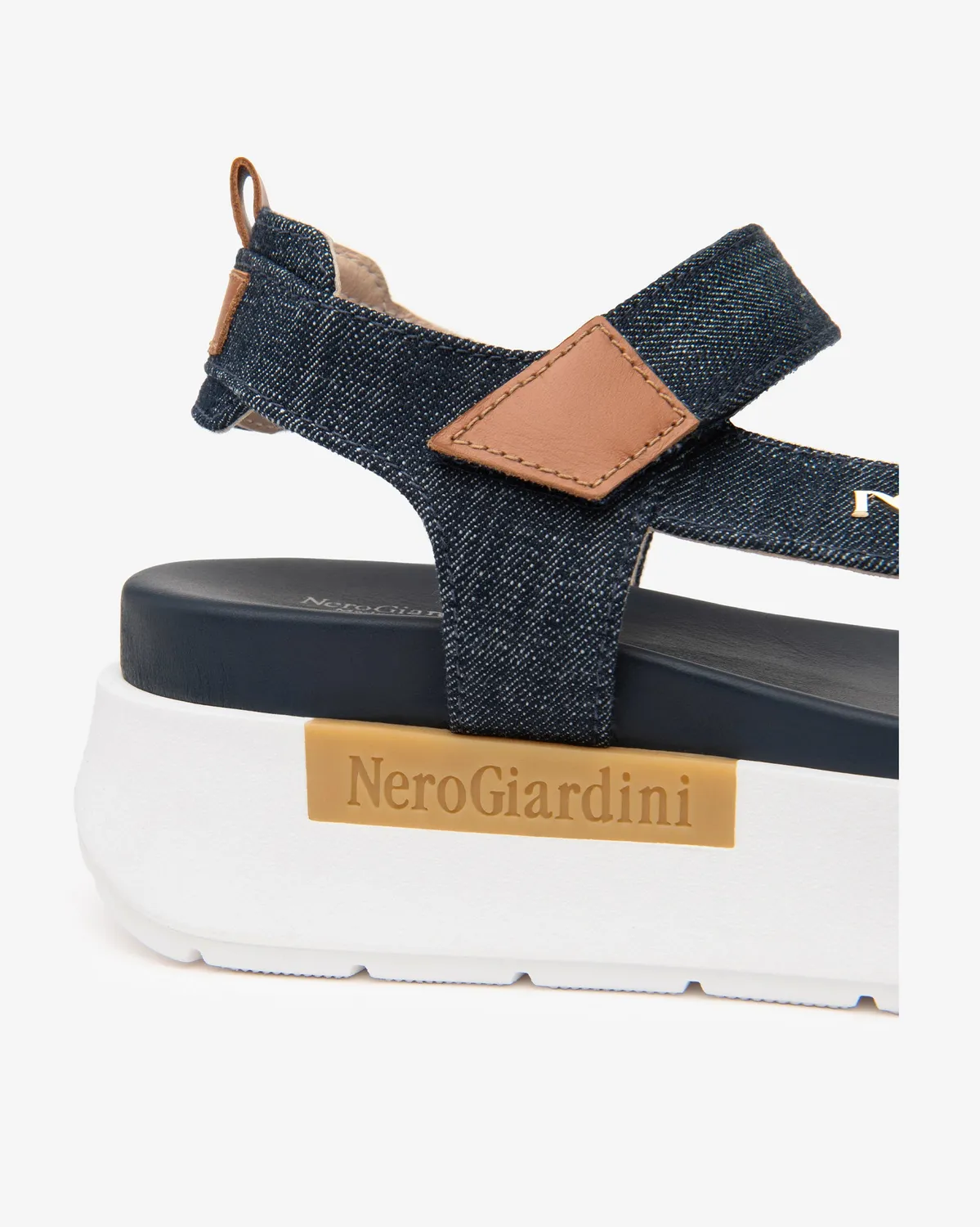 NeroGiardini Sandale dama piele si material textil