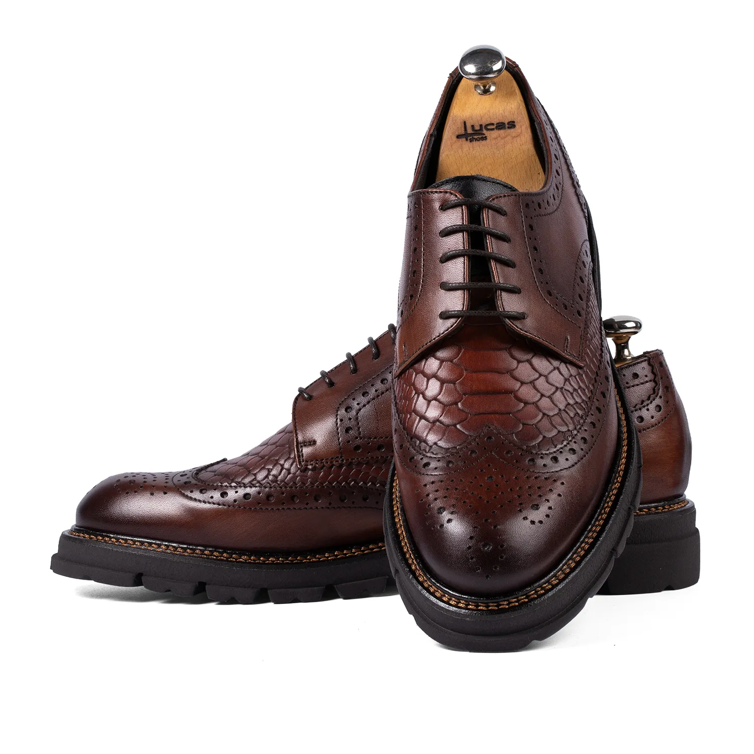 Lucas Shoes Elegant 534 pantofi coniac piele naturala