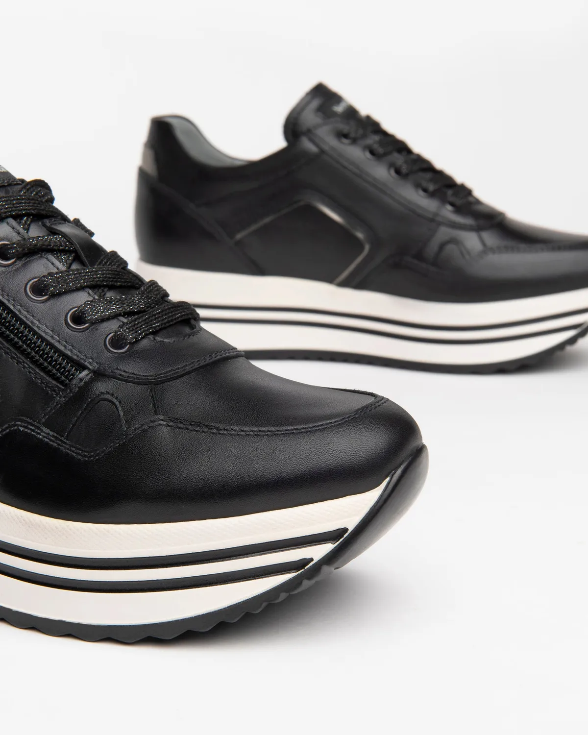 NeroGiardini sneakers piele damă platformă 4,5 cm