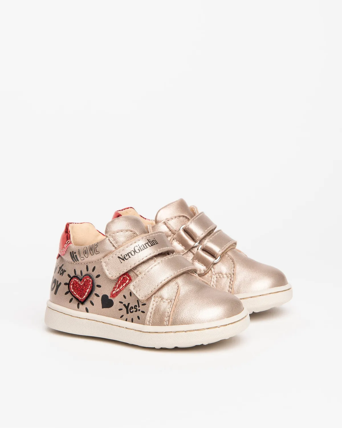 NeroGiardini sneakers piele fetite primii pasi cu velcro