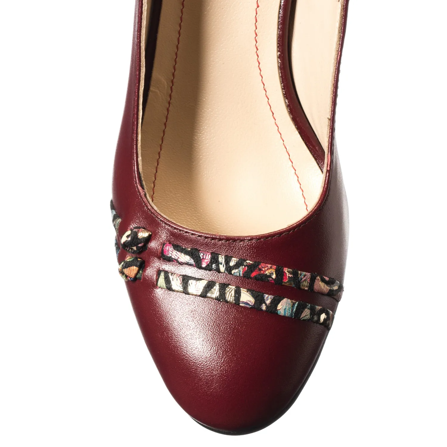 Catinca Shoes V55 BOT sandale bordo trandafiri piele