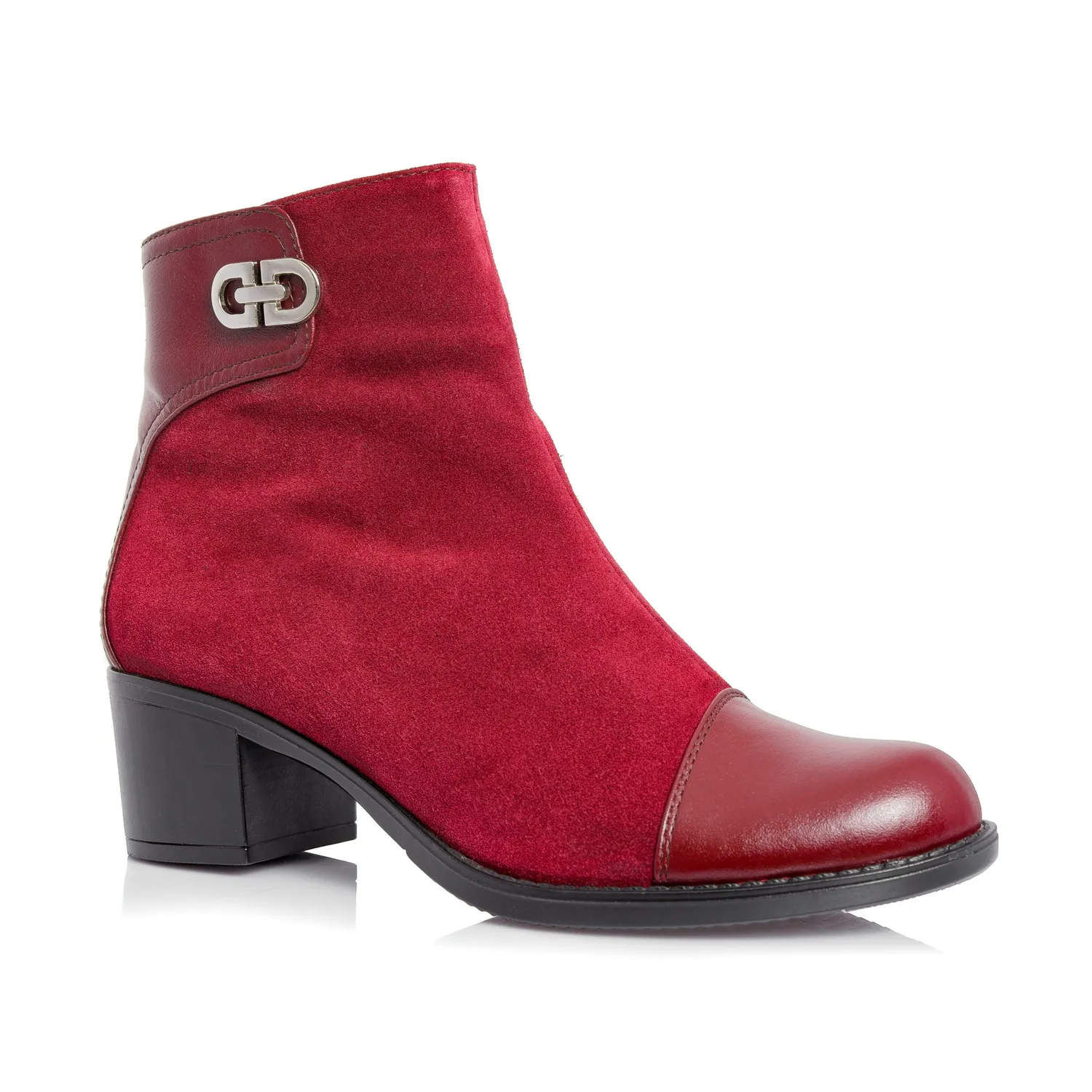 Catinca Shoes T80 RARB ghete damă roșu antilopă piele