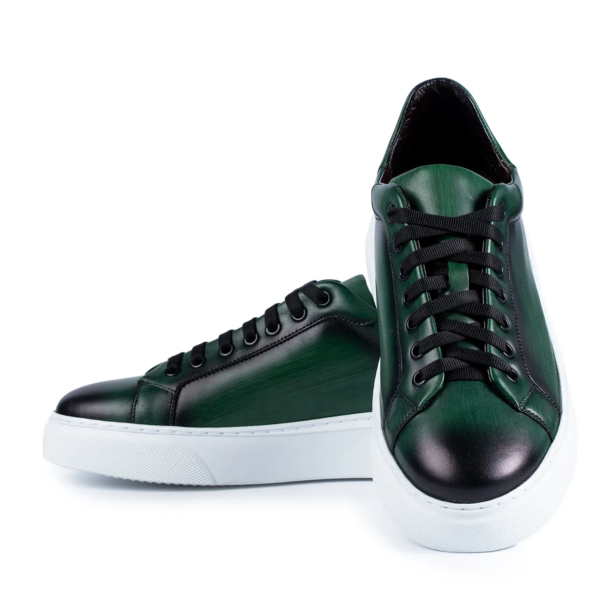 Lucas Shoes 510 sneakers barbati verde piele naturala