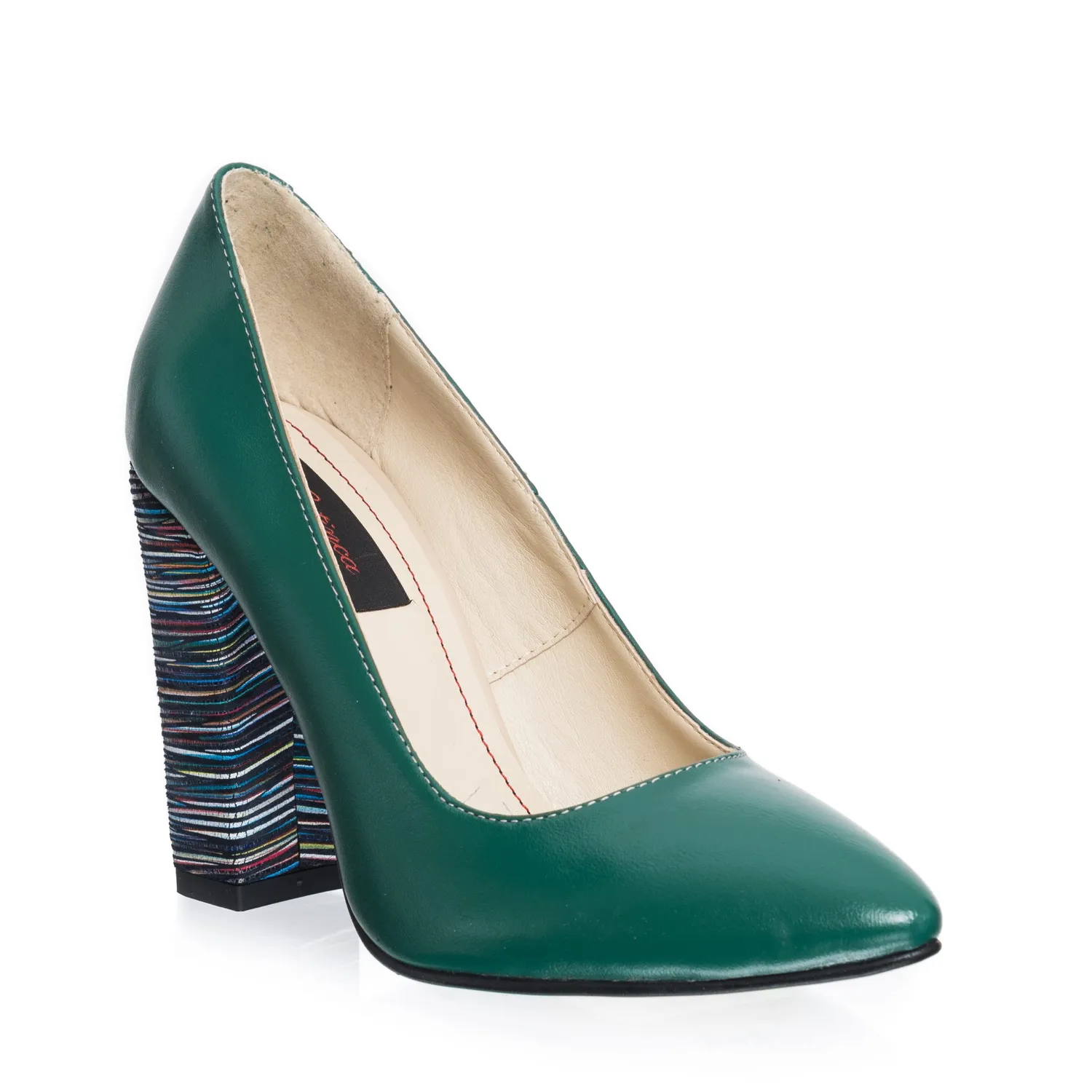 Catinca Shoes 2691 VTD pantofi dama piele verde dungi