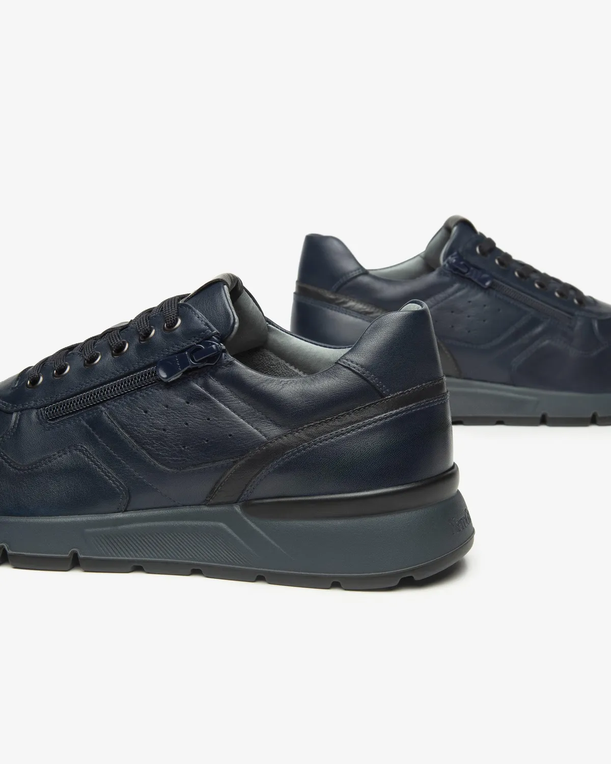 Sneakers NeroGiardini barbati piele cu brant Memory