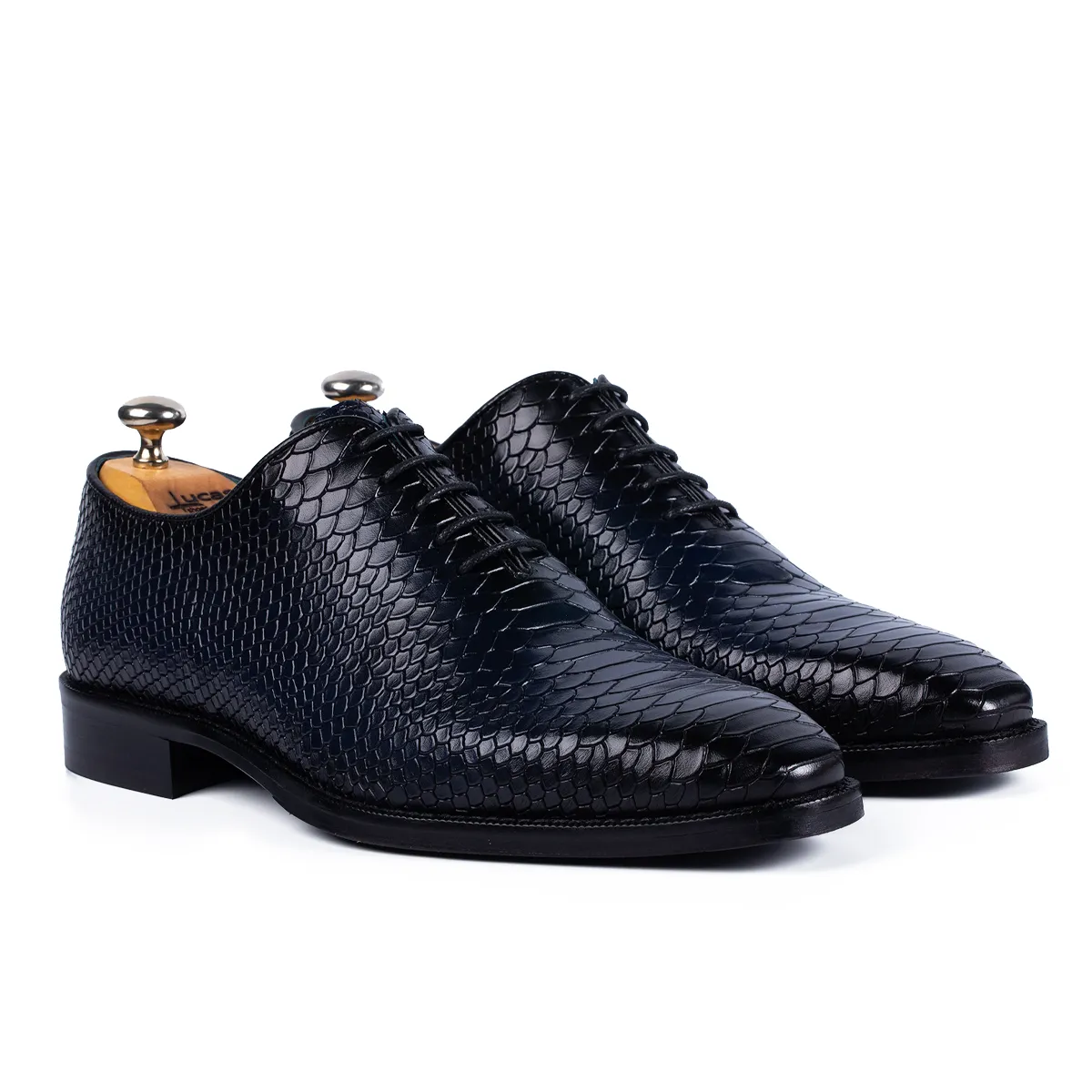 Lucas Shoes 725 Piton pantofi albastru pictati manual