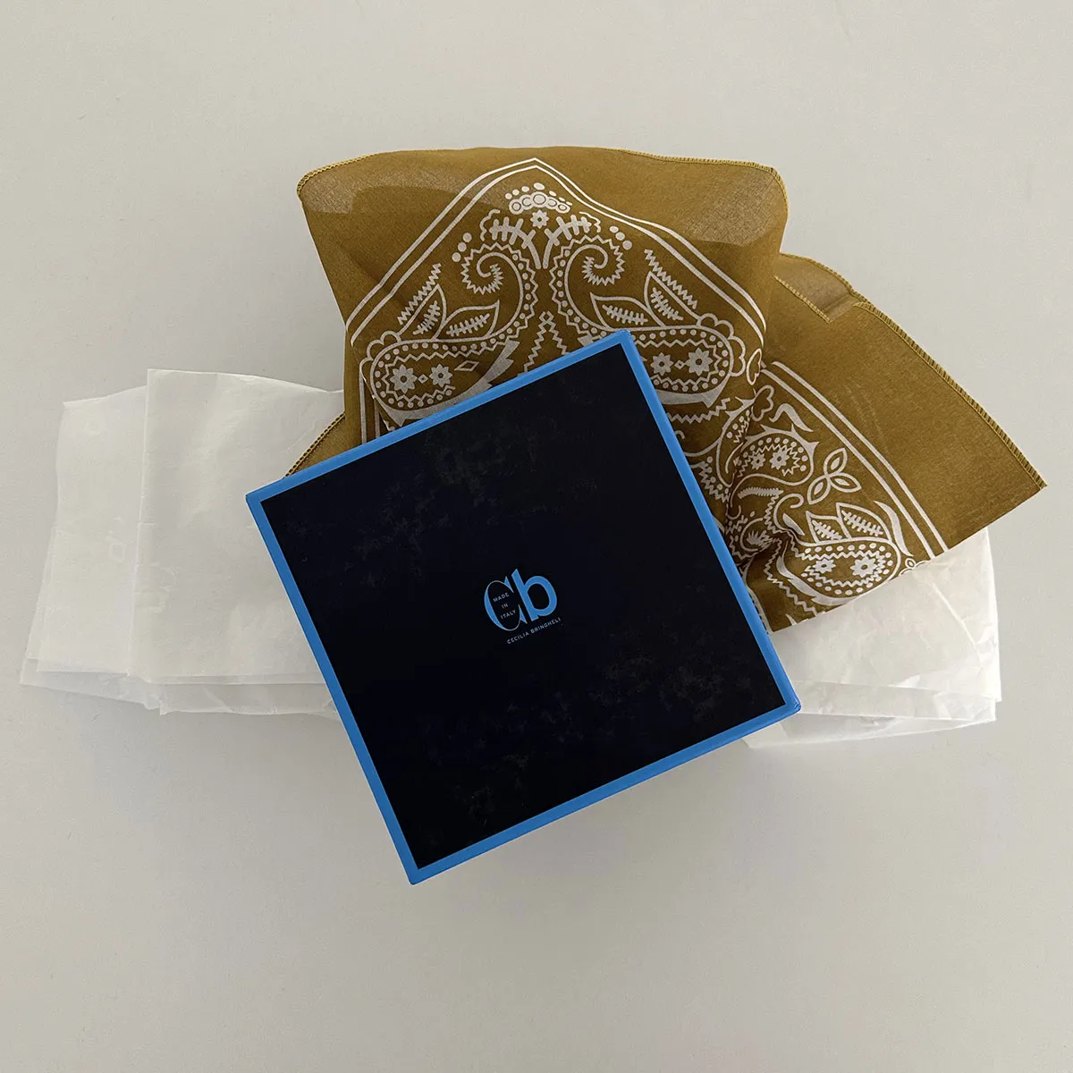 Cecilia Bringheli Bandana eșarfă bumbac tobacco