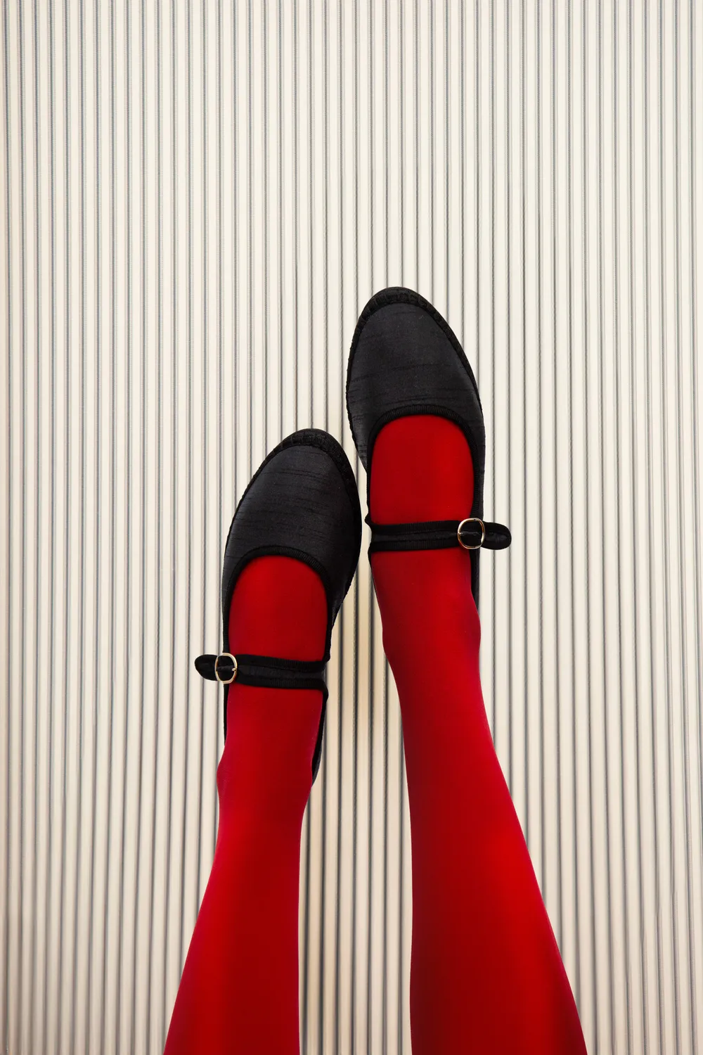 Flagelus Caufield pantofi Mary Jane matase neagra