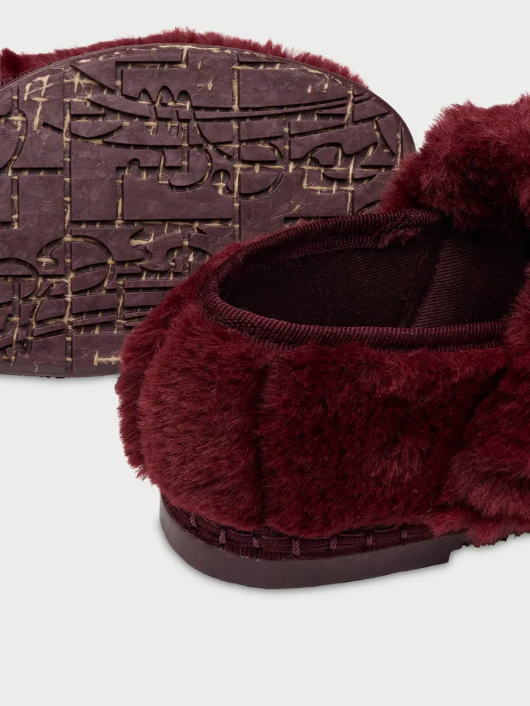 Flagelus Mafalda Fur Garnet papuci catifea visiniu