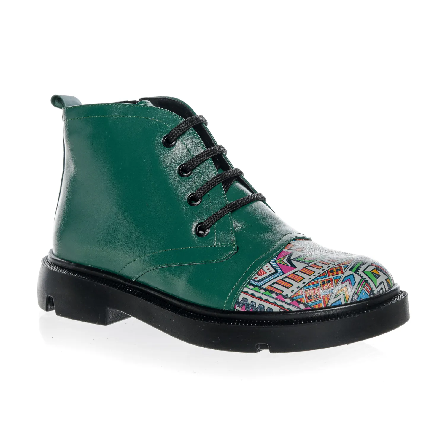 Catinca Shoes BC17 VBT ghete damă piele verde tradițional