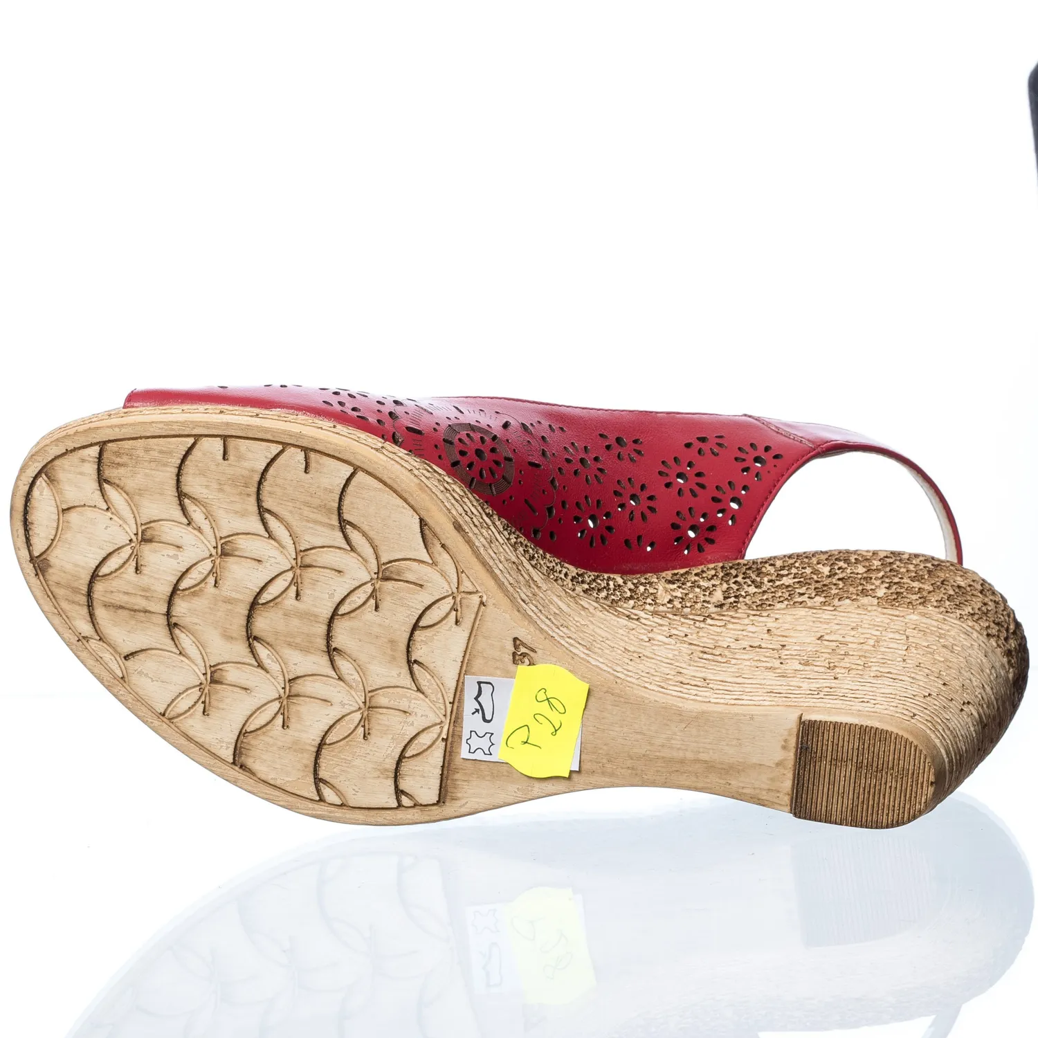 Catinca Shoes P28 R sandale dama rosu piele naturala