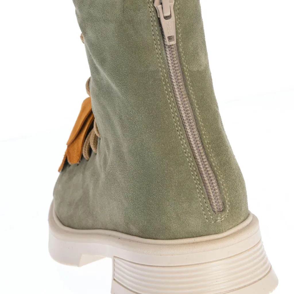Ana Urbana Shoes Yasmina bocanci verde oliv aplicatie florala