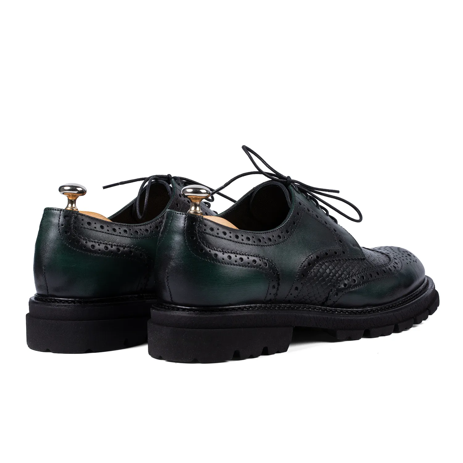 Lucas Elegant 534 Verde pantofi piele pictati manual