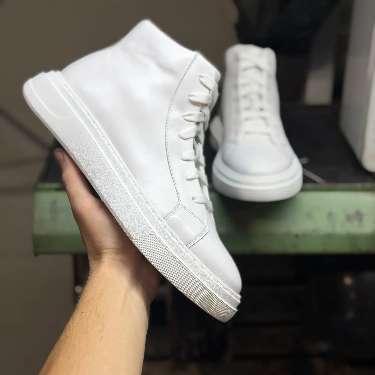 Lucas Shoes 855 Alb ghete piele naturala